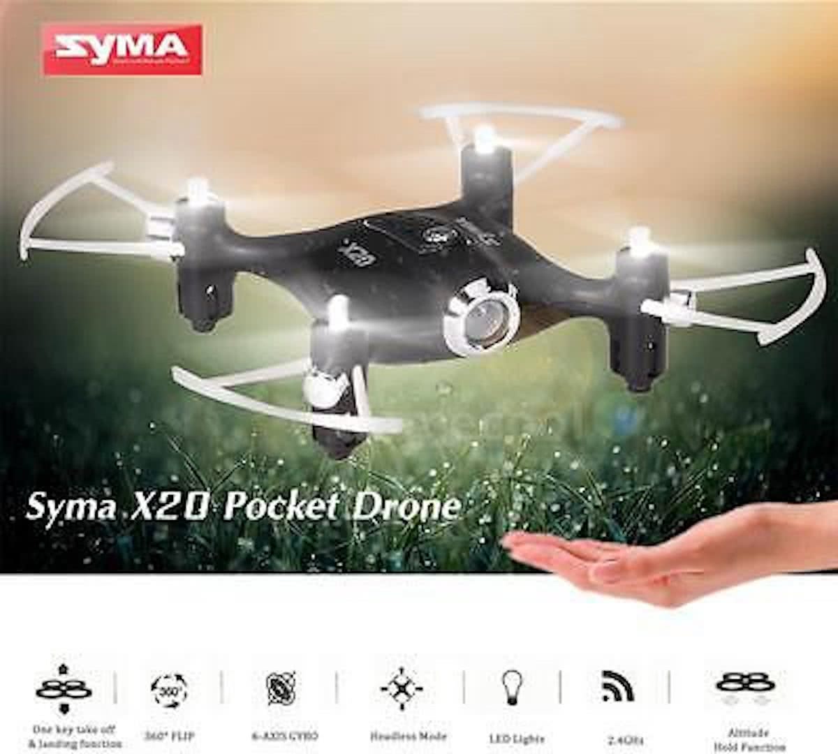 Syma X20 mini quadcopter +Barometer functie |2.4ghz -BLACK pocket drone